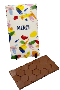 Tablette "Merci" au chocolat au lait & crêpe dentelle